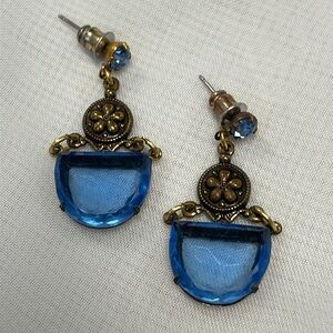 Beautiful blue stone drop earrings